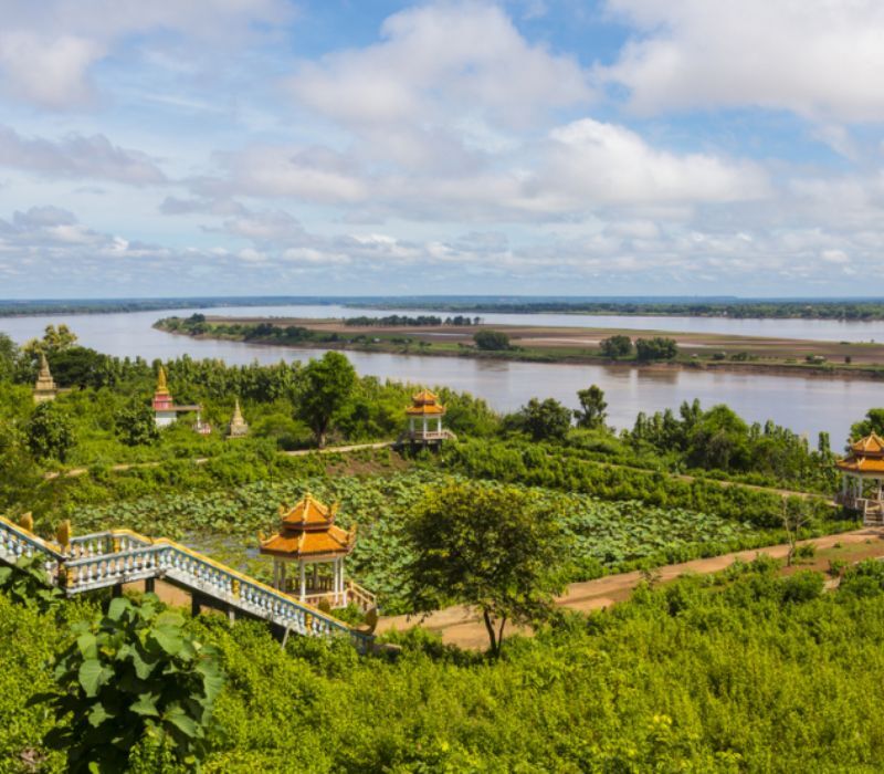 Capture the vibrant beauty of Kampong Cham in the dry season